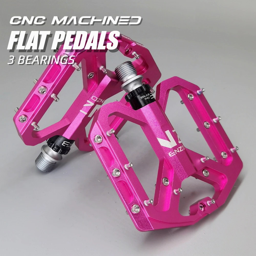 

ENZO CNC Bike Pedals 6 Bearings Platform Pedals for Mountain Road Bicycle Lightweight Durable Flat Pedals Cycling Accessories