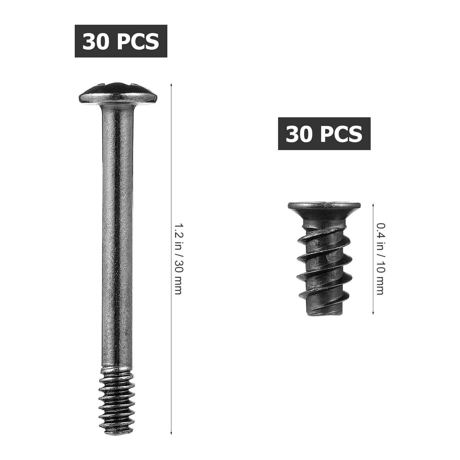 60 Pcs Hang Chassis Fan Screws Computer Accessories Case for Black Carbon Steel Cooling Mount