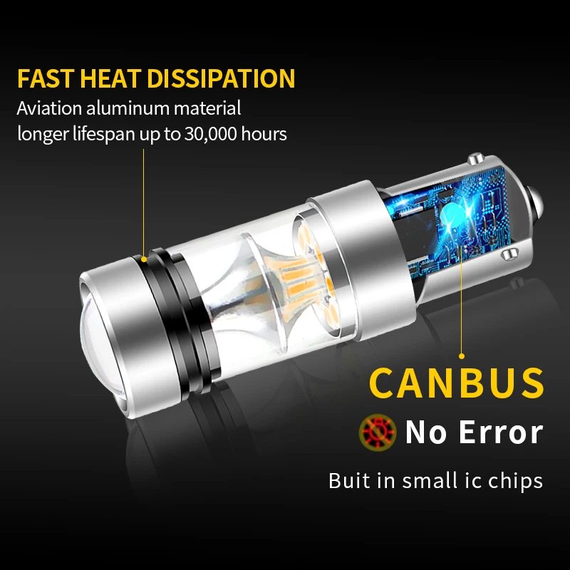 2PC 1156 PY21W LED Turn Signal Light BAU15S Blub for Suzuki Celerio/Kizashi/SX4/Alto/Baleno/Swift MK5/Wagon R Yellow Lamp Canbus