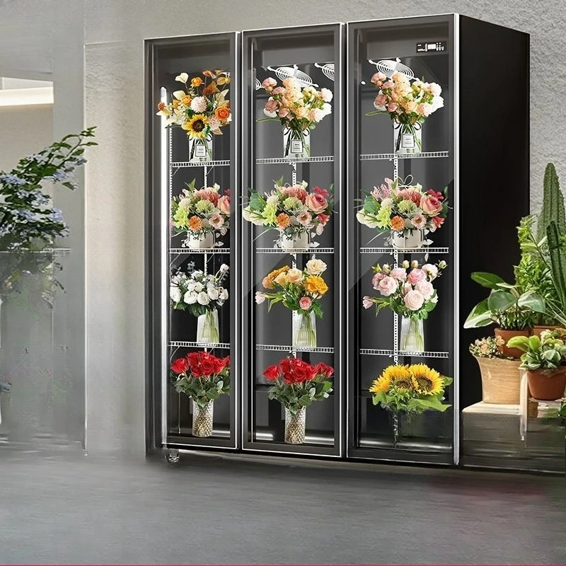 Flower fresh-keeping cabinet, air-cooled, frost-free, special fresh-keeping freezer for flower shops, two doors and three doors