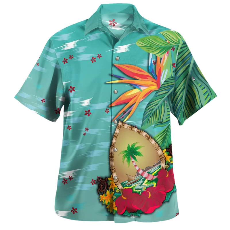 Summer Mens Shirts 2024 Hot Sale Retro Tribal Island 3D Print Polynesian Culture Tattoo Men Women Short Sleeve Streetwear Shirt