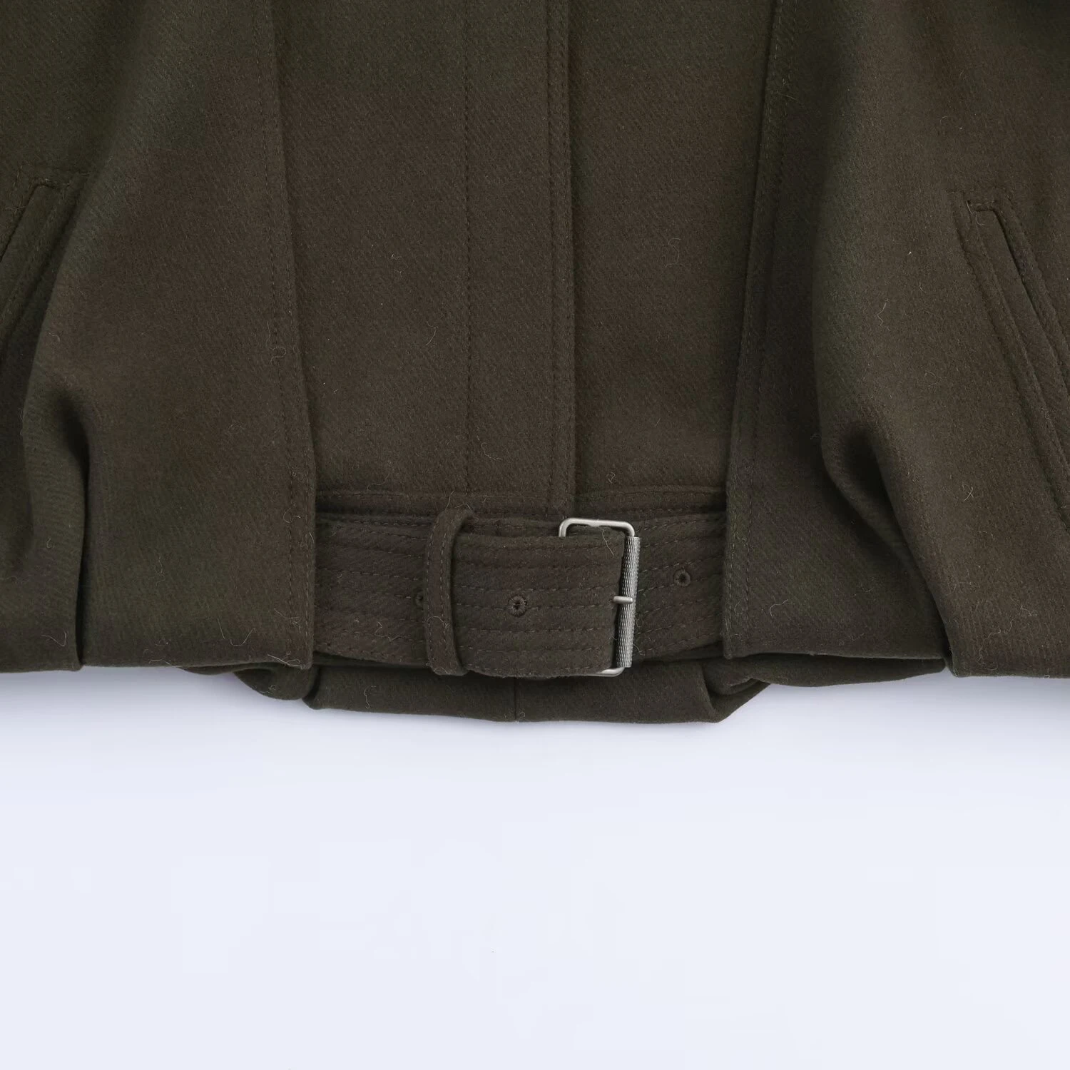 DEEABAE 2025 خريف جديد النمط الأوروبي والأمريكي القطن المخلوطة مشبك الديكور عالية طوق الطيار سترة معطف