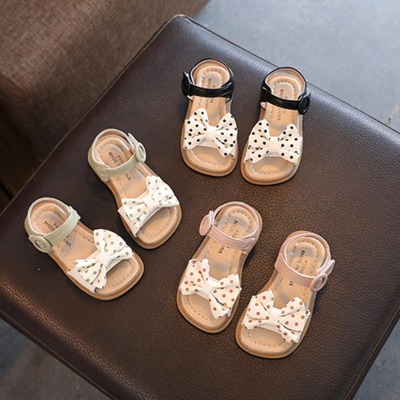 

New Sandals Summer Fashion Versatile Girls' Shoes Comfort Soft Flat Child Shoes Simple Cute Bow Princess Shoes Tenis De Niña