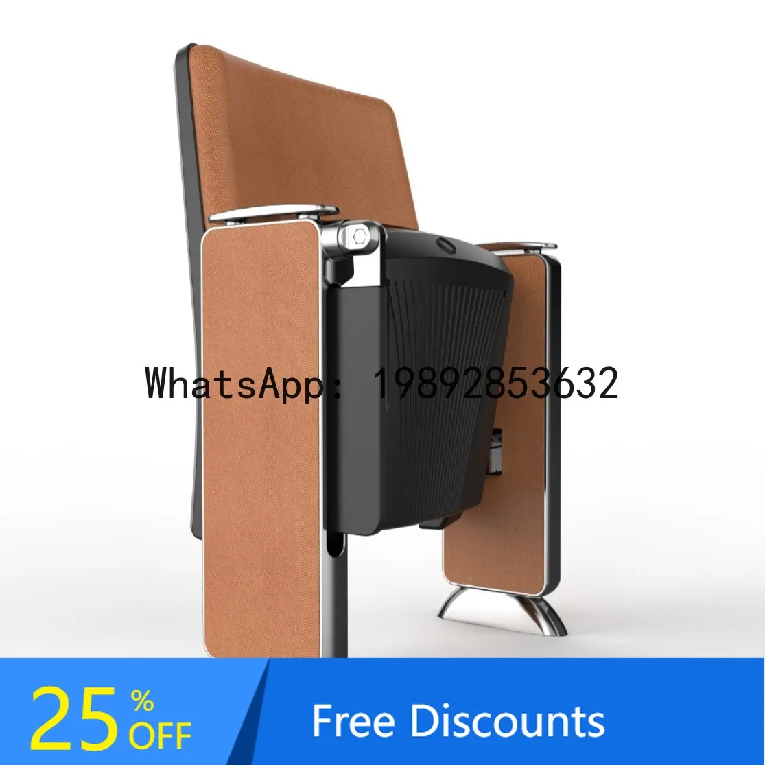 

CZ Aluminum Alloy Auditorium Solid Wood Row Chair School Meeting Lecture Hall Chair Multimedia Lecture Chair