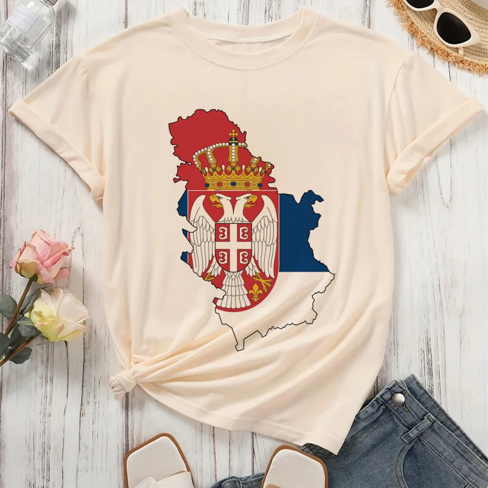 

Serbia t shirt women Breathable University Trendy Punk Digital Vintage Pop Culture aesthetic Pastel Classic Psychedelic