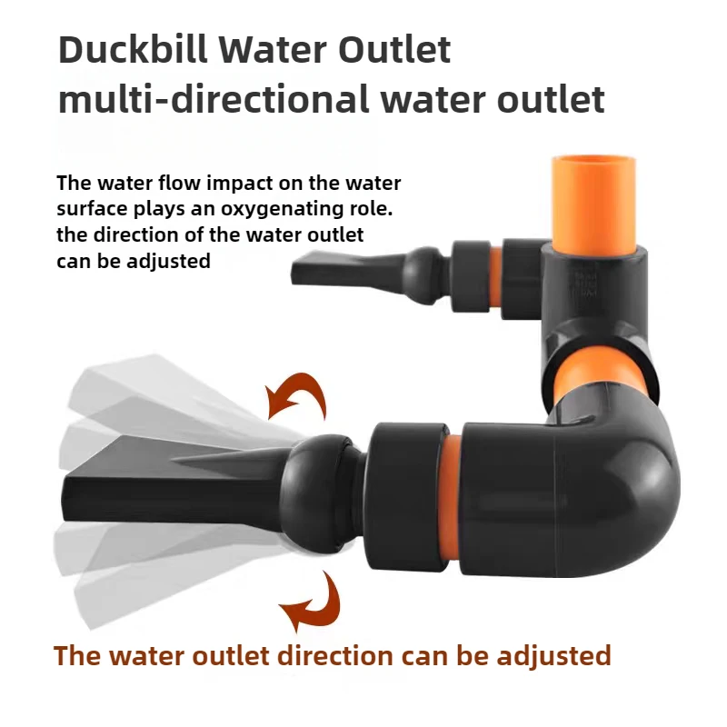 PVC Aquarium Tank Pump Duckbill Water Output Double Headed Universal Fish Tank Sprinkler Garden Irrigation Water Pipe Connectors