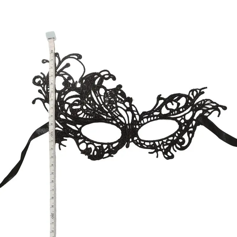 Black Lace Venetian Masquerade Eye Mask – detail image 4