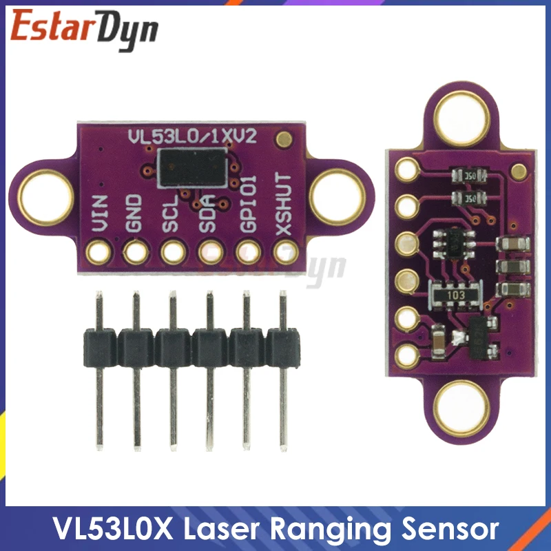 VL53L0X Laserowy czujnik odległości Time-of-Flight (ToF) Breakout 940nm GY-VL53L0XV2 Laserowy moduł odległości I2C IIC 25MM*10.7MM