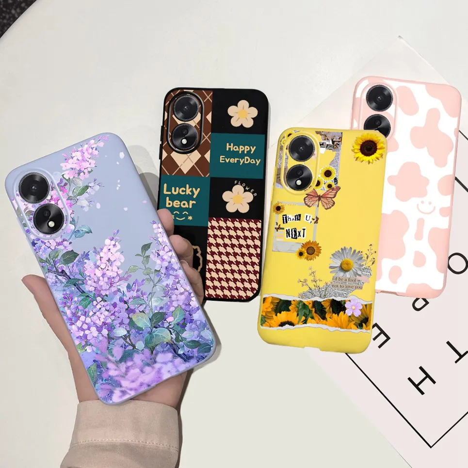 Jelly Flower Printed Back Coque For Oppo A38 6.56