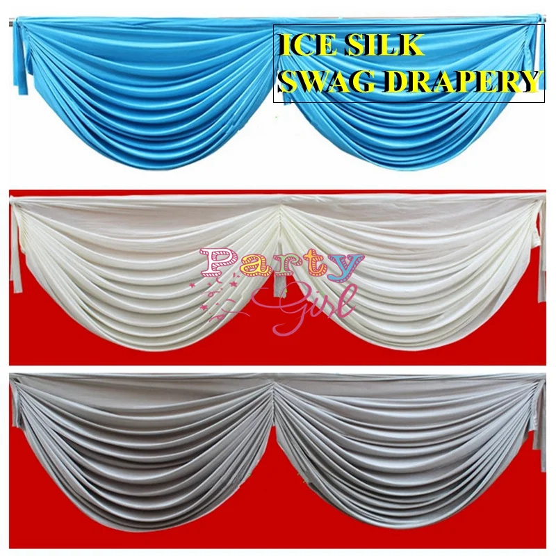 Wholesale Price Ice Silk Swag Drape For Wedding Backdrop Curtain Stage Background banquet Event Party Decoration