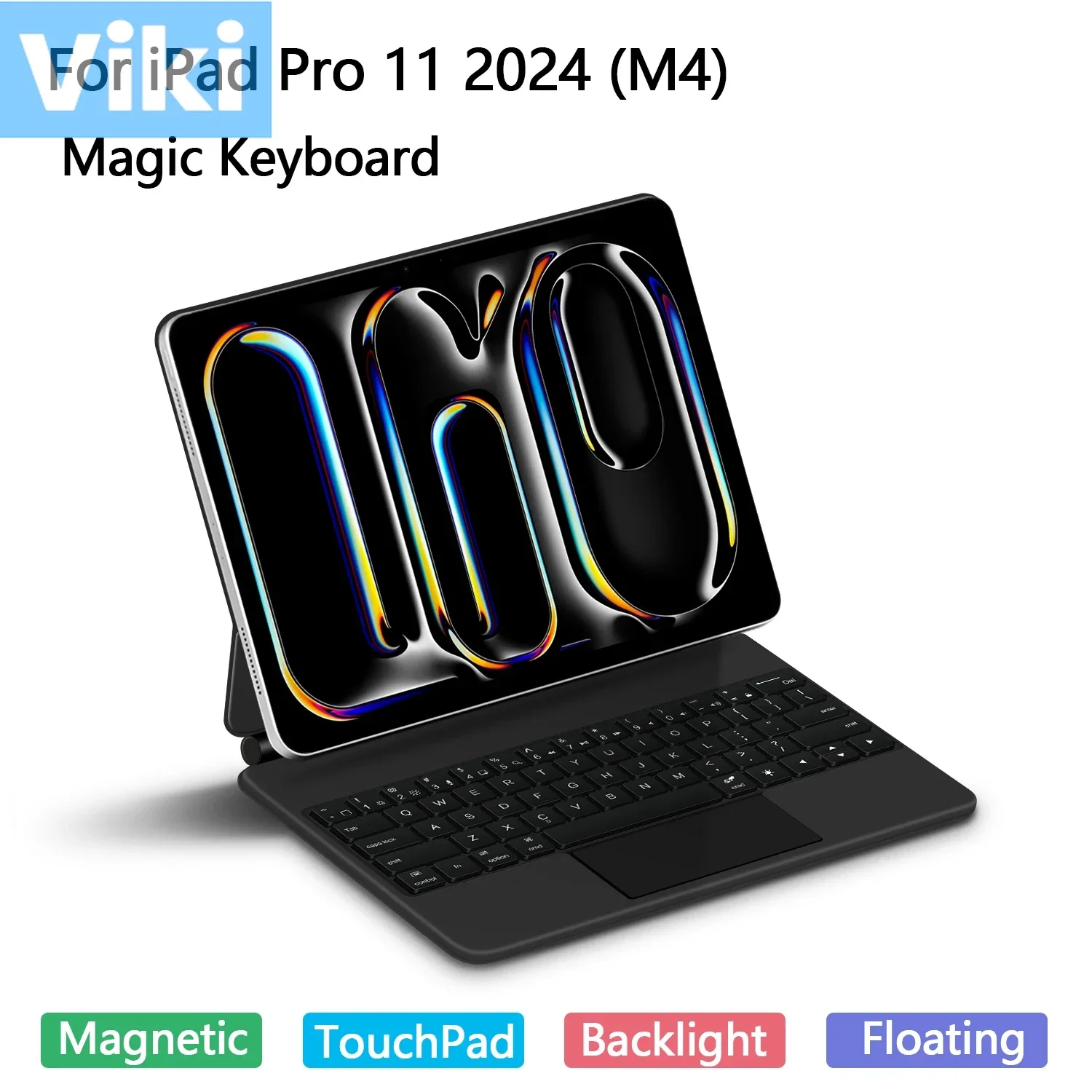 Magic Keyboard Cover For 2024 New iPad Pro 11 M4 11-inch Floating Stand Touch pad Keyboard Teclado Spanish Arabic German Hebrew