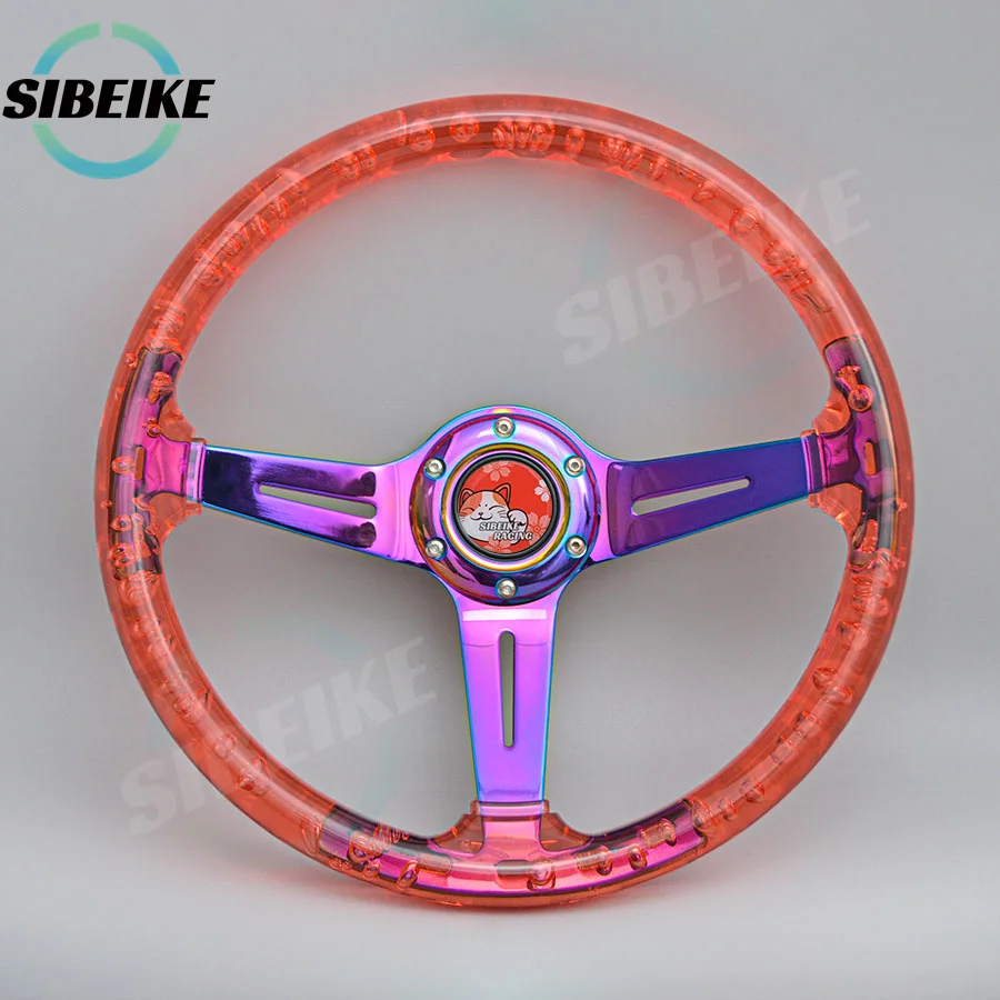 クリアバブルステアリング スポーツステアリングホイール,クリアクリスタル,アクリルバブル,jdm