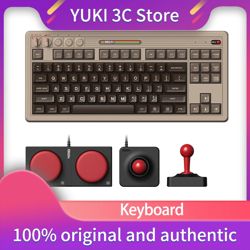 Retro87 C64 Retro Mechanical Gaming Tri-mode Keyboard 87 Keys with Rocker+Super Key Custom Bluetooth/2.4G/USB-C Hot Swappable