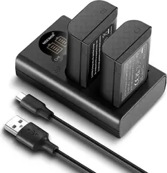 Neewer 2-Pack 2400mAh DMW-BLK22 Replacement Battery & Dual Channel USB ChargerCharger Set for Panasonic Lumix DC-S5 DC-S5 II