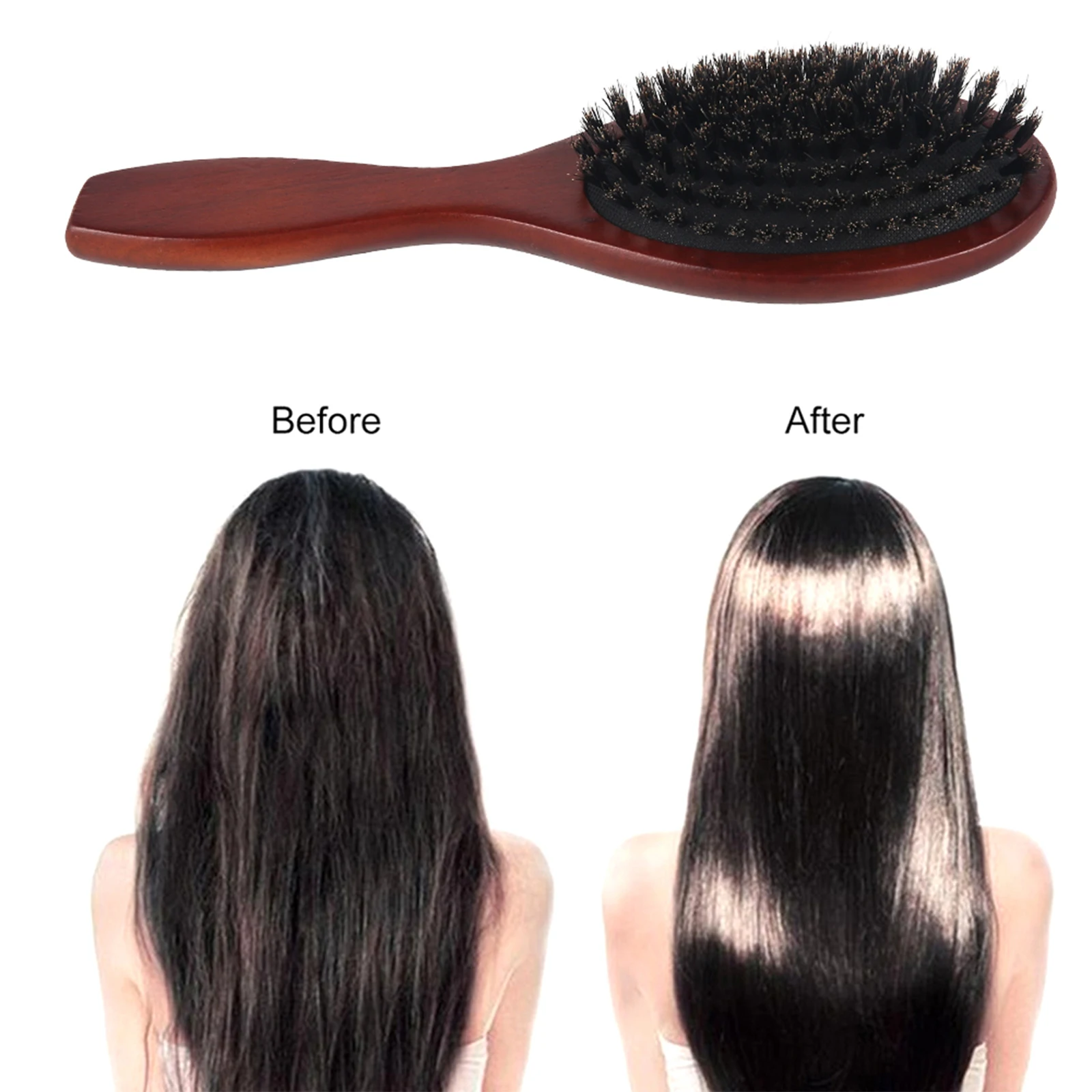 1/2/3Pcs Natural Boar Bristle Hair Brush Women Combs Professional Salon Teasing Back Hair Brushes Wooden Paddle Hairbrush