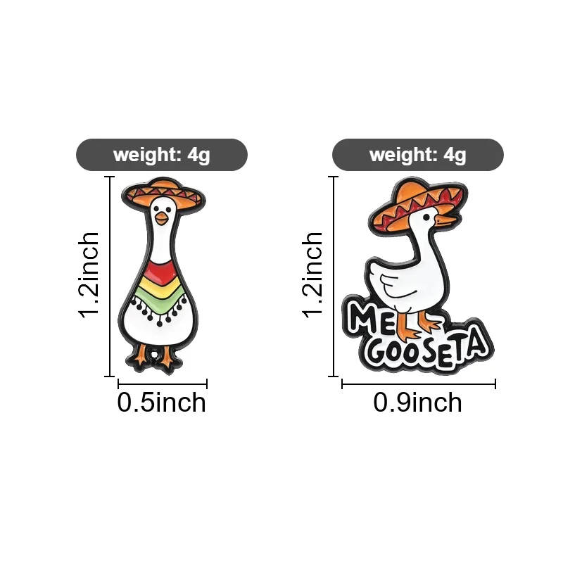 2er-Set Cartoon-Tier-Kollektion Emaille-Pins: Comic-Hund, Katze, Hase, Frettchen, Frosch, Fee, Mexikanische Fiesta, Gans Brosche Schmuck-Abzeichen – Detail 20