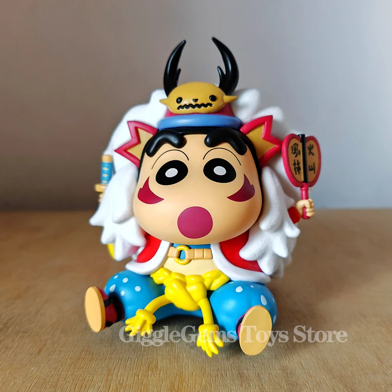 Crayon Shin-Chan 10cm Action Figure Limited Edition Wind Forest Volcano Hand Do Pvc Tabletop Decoration Children Christmas Toy