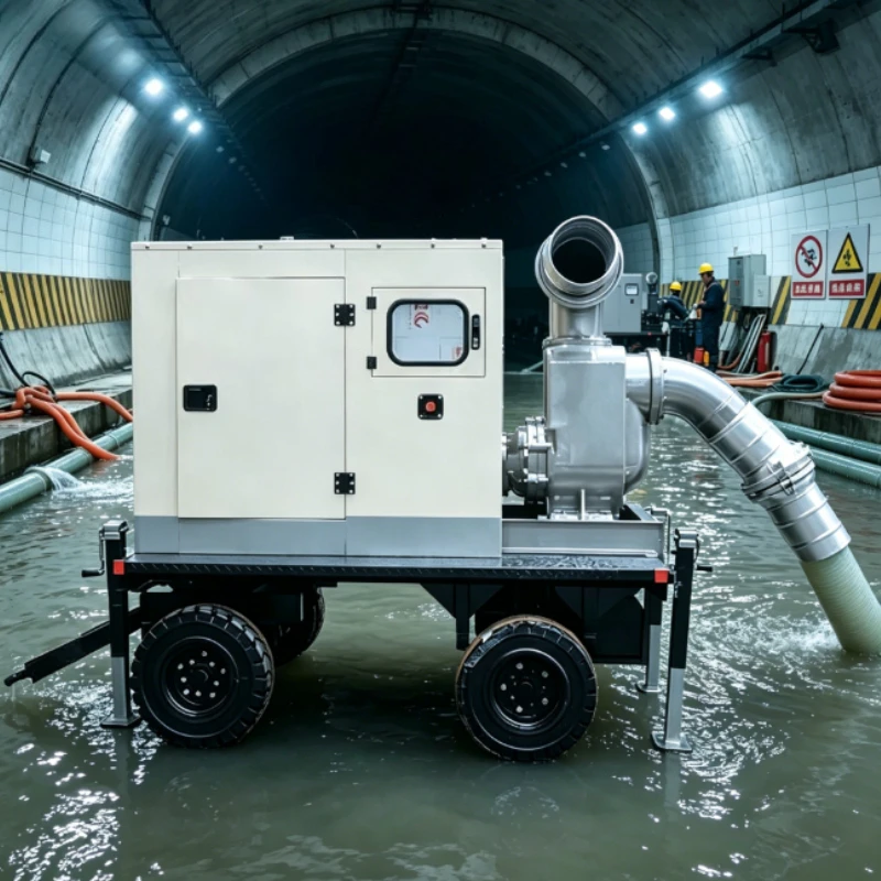 High Displacement Self Priming Flood Control Pump Truck Diesel For Open Construction Pit Flood Water Discharge
