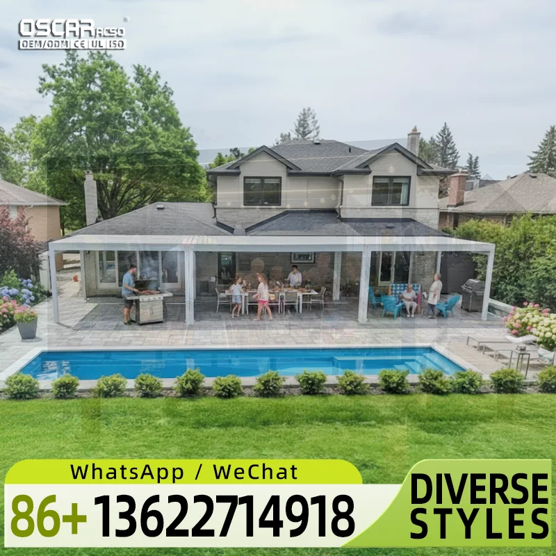 Large Size Adjustable Louvered Outdoor Aluminum Pergola with Waterproof Feature Customizable and Eco Friendly for Backyard Patio