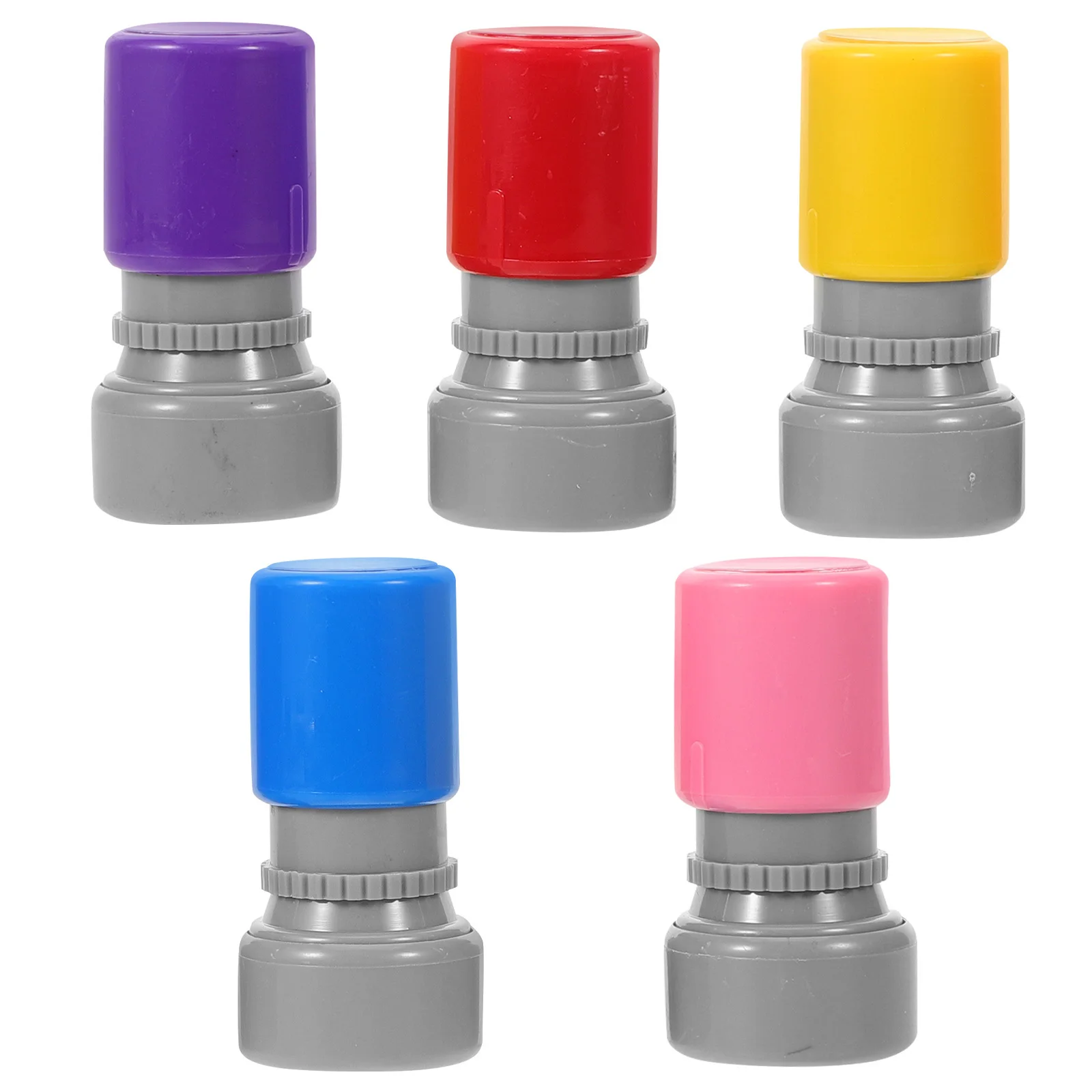 5Pcs Children's Education Stamps Self-Inking Colorful Feedback Stamps Teacher Reward Set for Homework Classroom