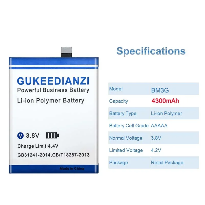 BM3G Mobile Phone Battery For Xiaomi Mix3 mix 3 5G 4300mAh High Capacity