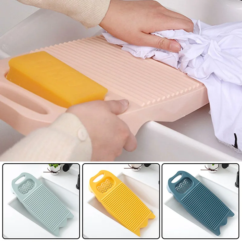 Hand Wash Washboard Plastic Laundry Board With Soap Trough Holder Non-Slip Household Dirty Clothes Cleaning Tool For Underwear