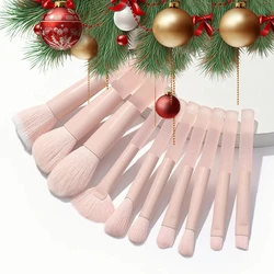 Christmas gift New Mini Makeup Brush Set 10PCS Eyeshadow Loose Powder Brush Travel Portable Soft Hair Makeup Tools