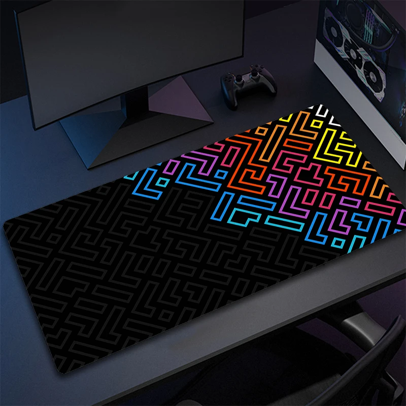 

Simple Line Mouse Pad Gamer Rubber Computer Accessories Abstraction Art Game Mousepad Large Gaming Non-Slip Desk Mat 30X80cm