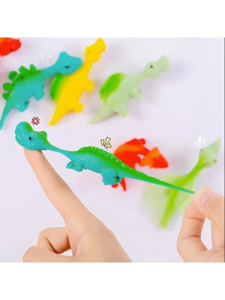 Dinosaurier-Küken-Fingerkatapult-Puzzle, Dekompressionsstreich, weiche Gummischleuder, Fingerspitzenentlüftung, Stressabbau-Spielzeug, 10-teilig – Detail 5