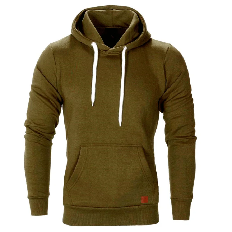 2025 Autumn And Winter New Men's Solid Color Outdoor Windproof Fitness Sports Hoodie Casual Fashion Hooded Long-sleeved Hoodie