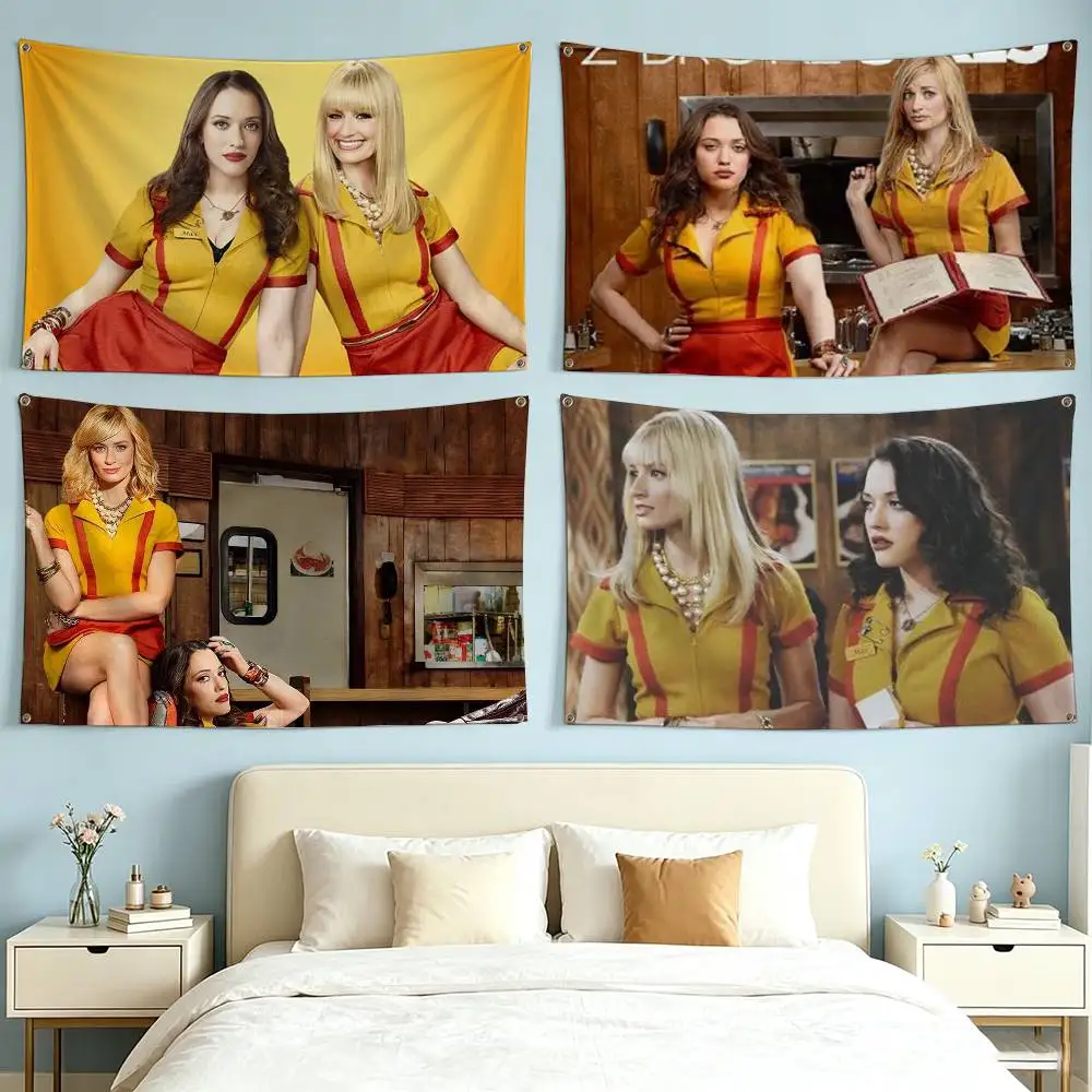 2 Broke Girls  Flags Wall Hanging Tapestry Outdoor Garage Room Decorative flag Background Blanket