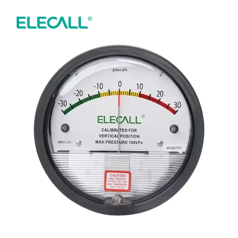 ELECALL Digital Differential Pressure Gauge Air Gas Meters Barometer Positive Negative Pressure for Clean Room Detect KPA/mbar