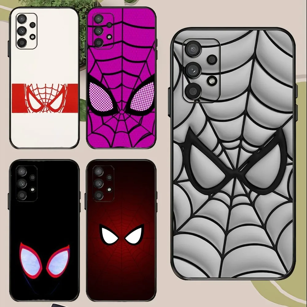 

S-Spiderman Eyes Phone Case For Samsung Galaxy A52 A12 A51 S21 Edge S22ULTRA S23 S24 Plus Ultra Black Cover