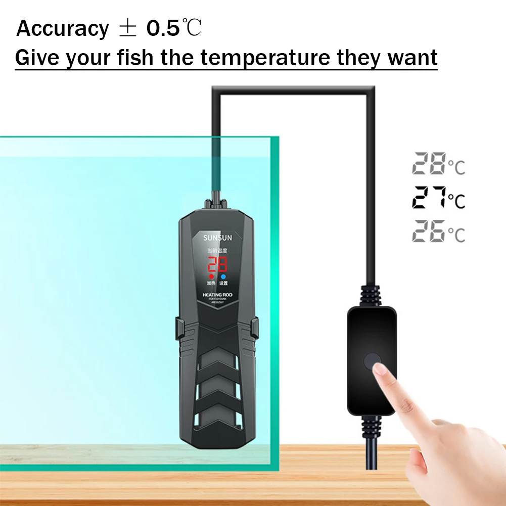 50-1000W Fish Aquarium Heater Explosionproof Submersible Fish Tank Heater Thermostat Temperature Adjustment for Fish/Turtle Tank