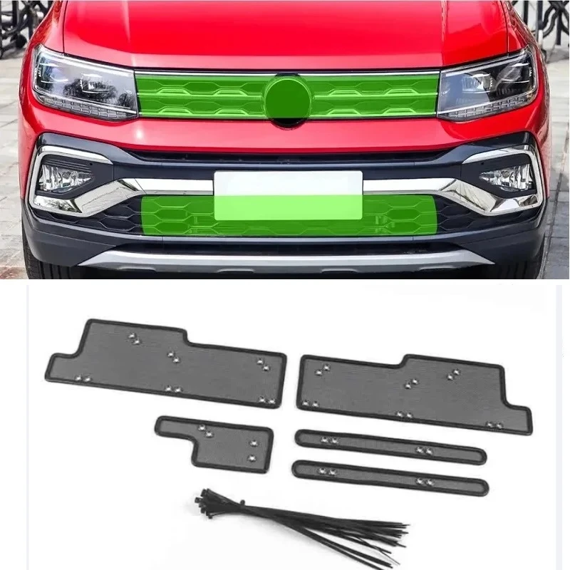 

Для Volkswagen VW T-CROSS 2019-2021: Сетка-вставка для передней решетки, защита от насекомых, пыли и мусора, внутренняя сетчатая накладка, аксессуары