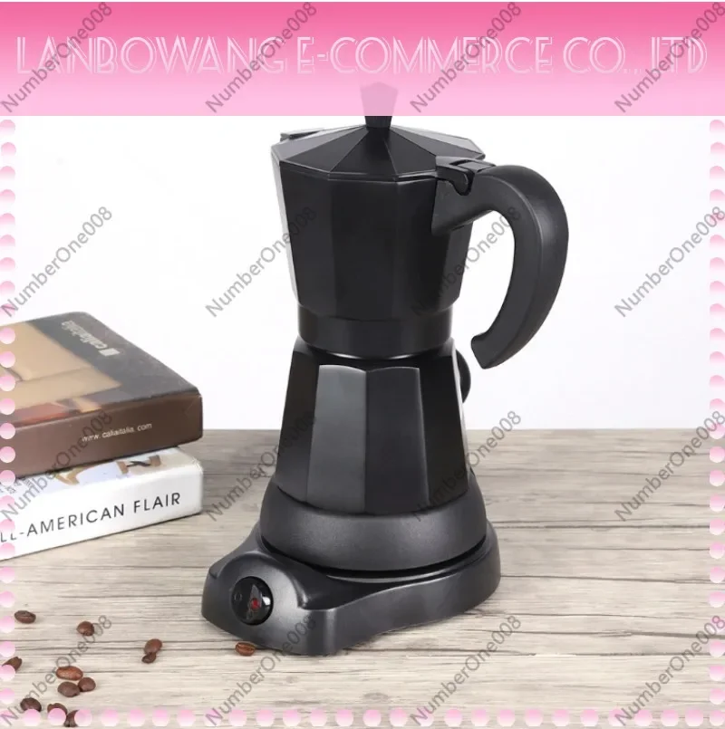 Aluminum Electric Moka Pot EU Plug Italian Espresso Coffee Maker Portable Fast Brewing Electric Coffee Pot for Home Use