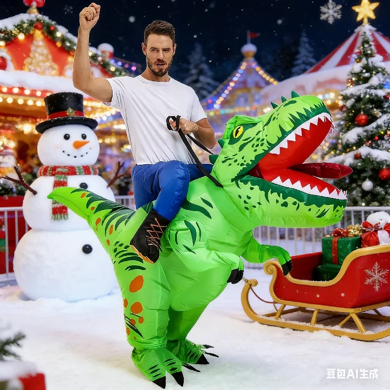 

Dinosaur inflatable costume, adult riding dinosaur inflatable dress up, Carnival, Christmas, holiday party, inflatable suit