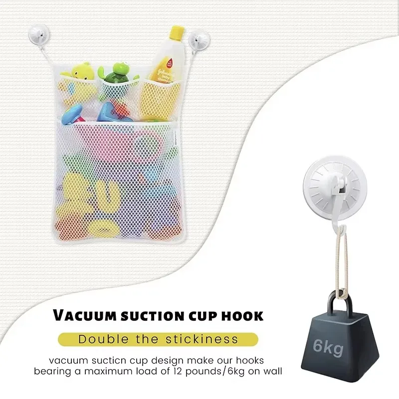 Hanging Bath Toy Storage Quick Dry Net Basket Mesh Bag Bathroom Organizer Bathtub Game Toy Holder Shower Caddy for Kids Toddler image 4
