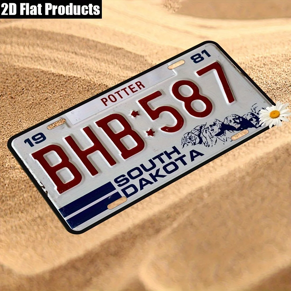 2D Flat Product, 1pc, Aluminum License Plate, for Decoration Only, vintage Aluminum Sign, General Holiday Decoration