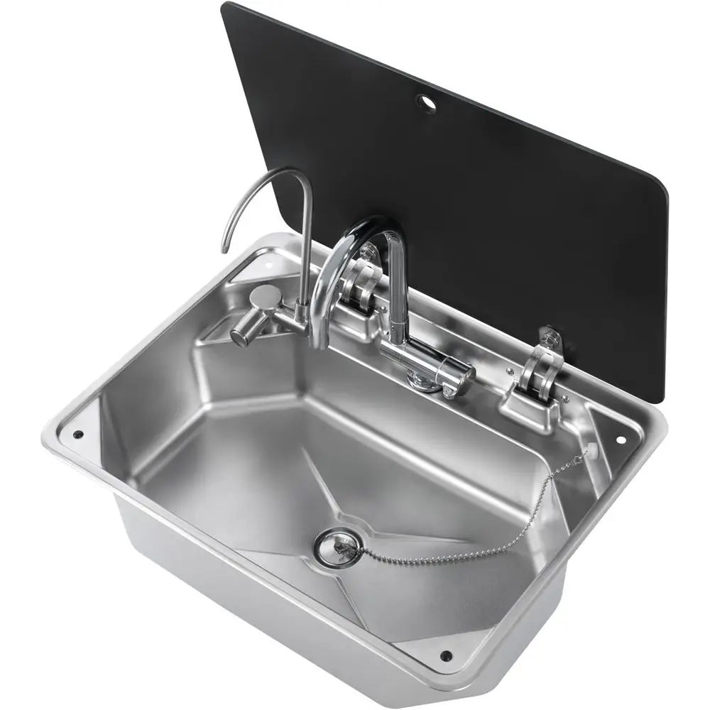 

Раковина для автодома, кухонная раковина для автодома, раковина для ванной комнаты с краном для горячей/холодной воды и сливными трубами, раковины из нержавеющей стали для мытья рук для караванов