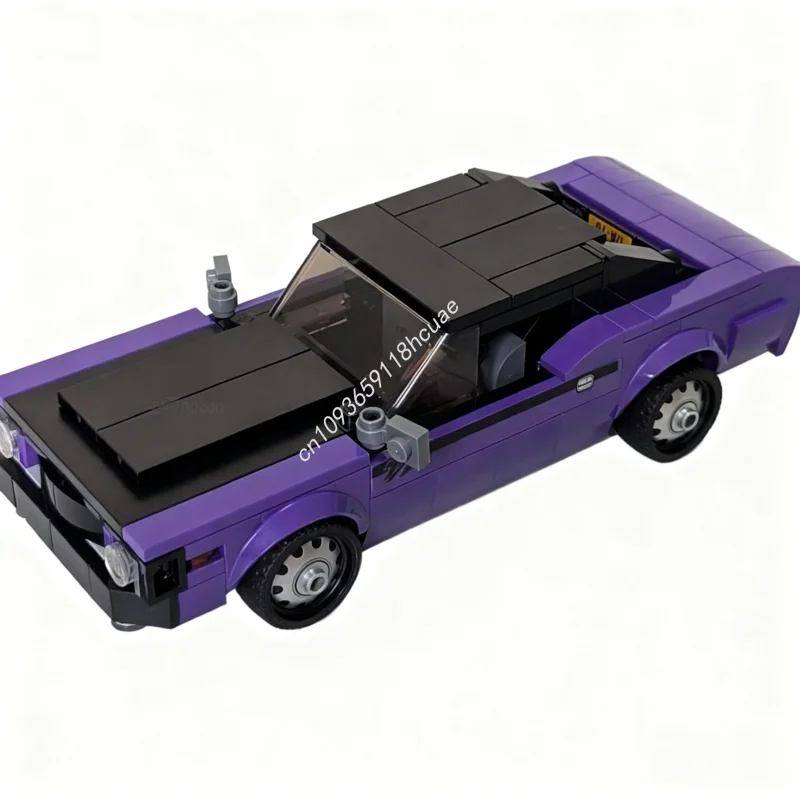 293 قطعة من نموذج سيارة خارقة لأبطال مدينة العضلات الكلاسيكية MOC فكرة أطفال ألعاب أعياد الميلاد هدايا عيد الميلاد الإبداعية