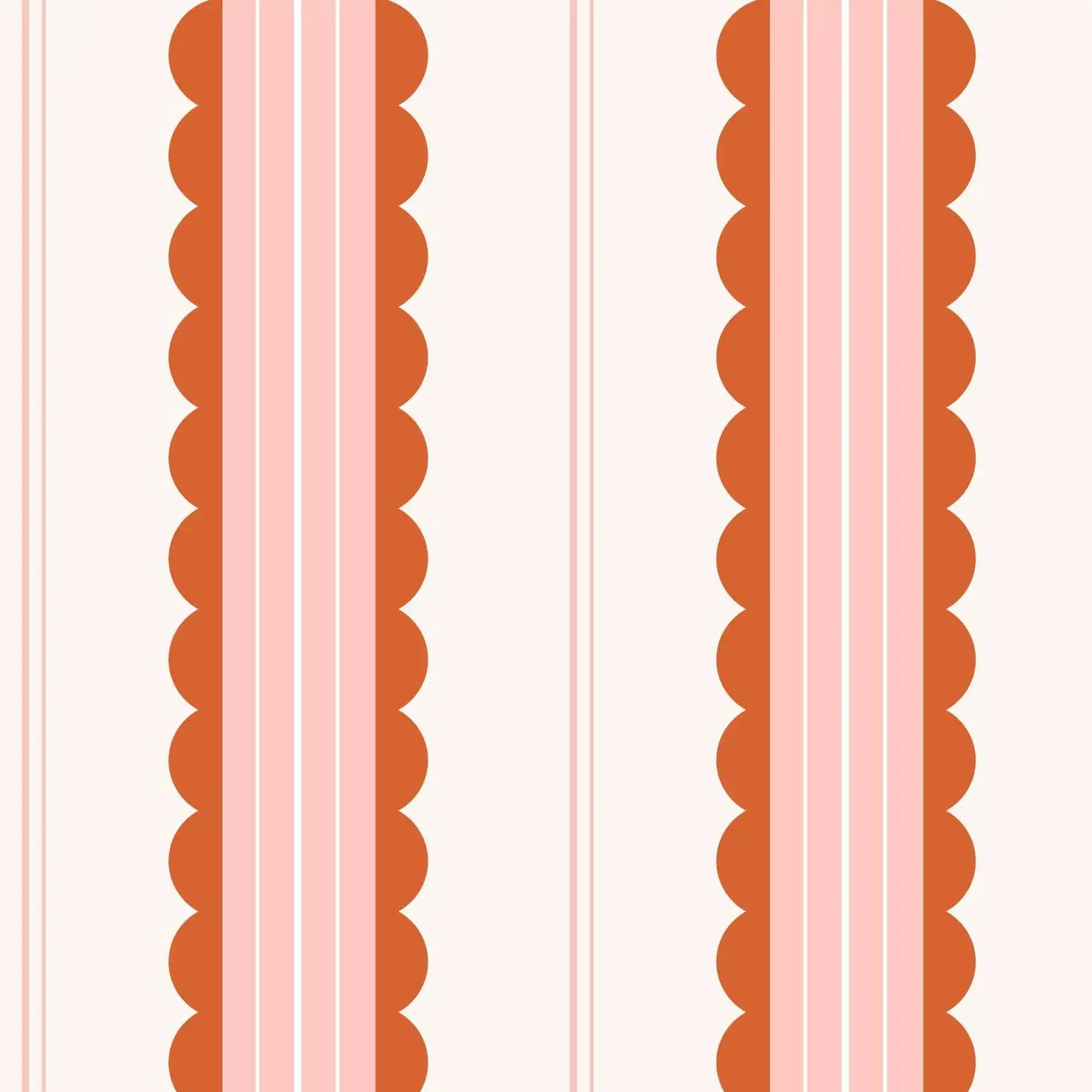 Boho Scallop Peel and Stick Wallpaper Red/Pink Striped Self Adhesive Wallpaper Removable Renter Friendly Contact Paper