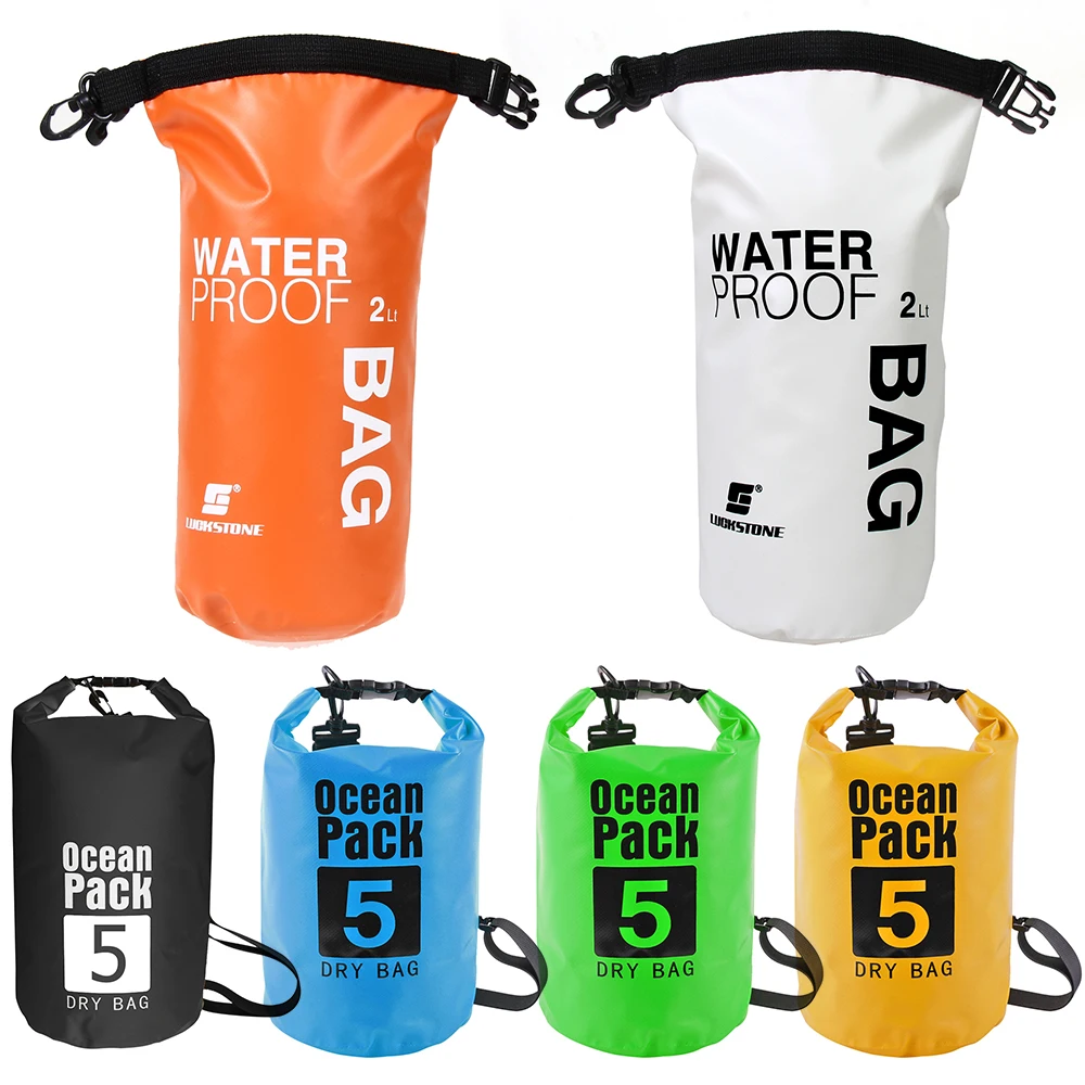 5L Water Resistant Dry Bag Waterproof Sack Storage Pack Outdoor Kayaking Canoeing River Trekking Boating Swimming Pouch Dry Sack