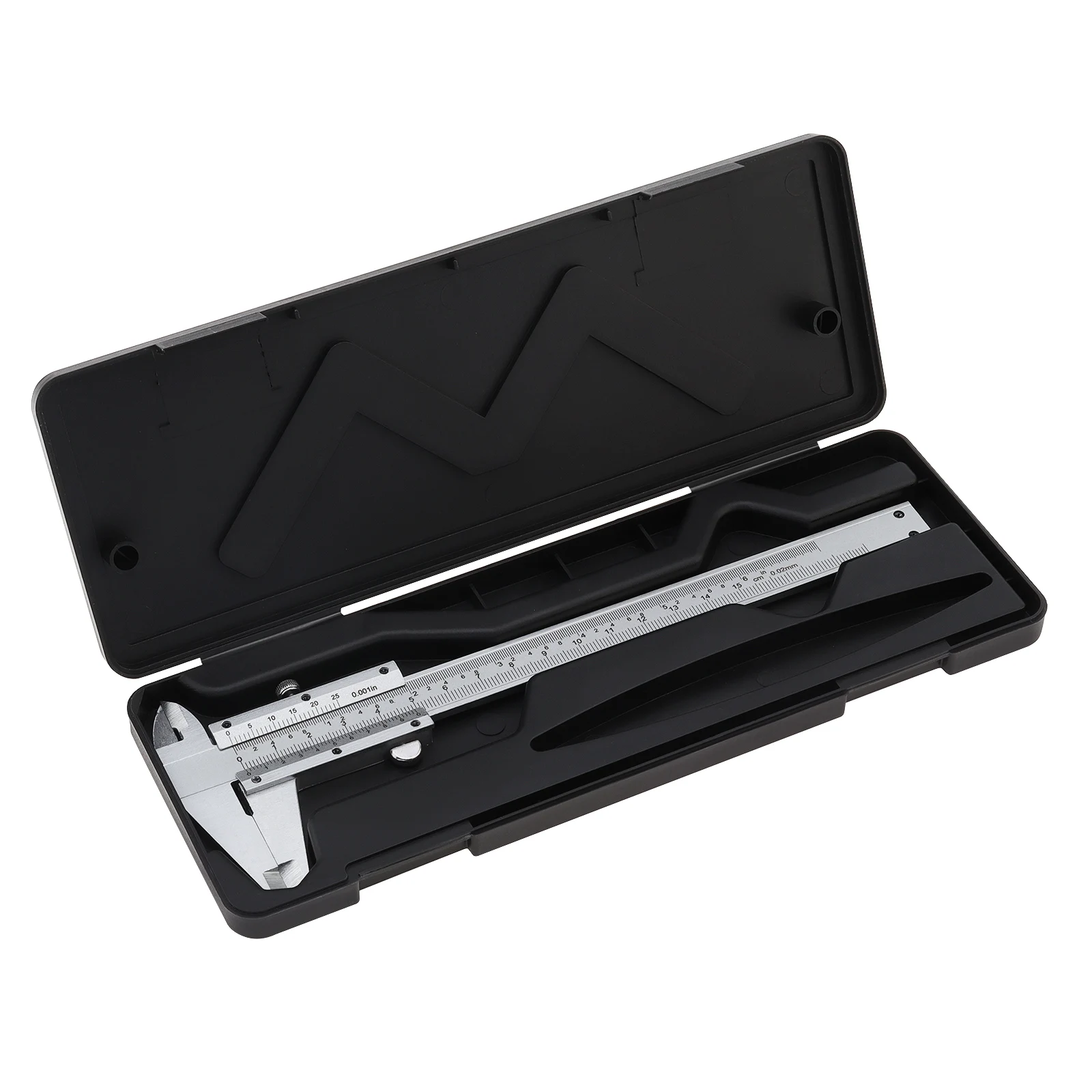 Imagem -06 - Aço Carbono Métrica & Imperial Escalas Duplas Vernier Caliper Gauge Slide Caliper Ferramenta de Medição com Pano de Limpeza Macio 0150 mm de