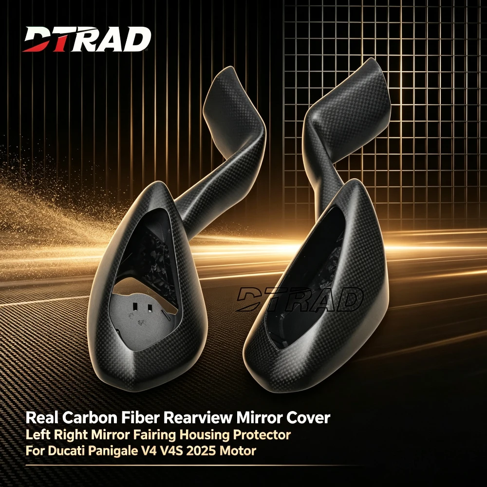 For Ducati Panigale V4 /S 2025 Carbon Fiber Rearview Mirrors Cover Rear View Motorcycle Left&Right Rear View Mirror Modification