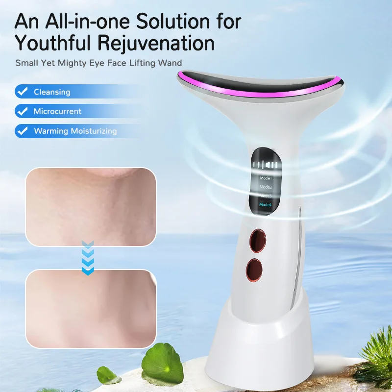 Sonic Vibration Massager Microcurrent Warming Beauty Device,3 Massage Modes,Face Neck Tighten,Skin Rejuvenation Skincare Tools