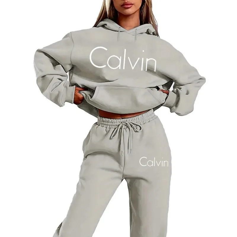 American-style hooded new-style sweatshirt set with letters casual and versatile trendy brand loose-fitting sweatshirt and pants