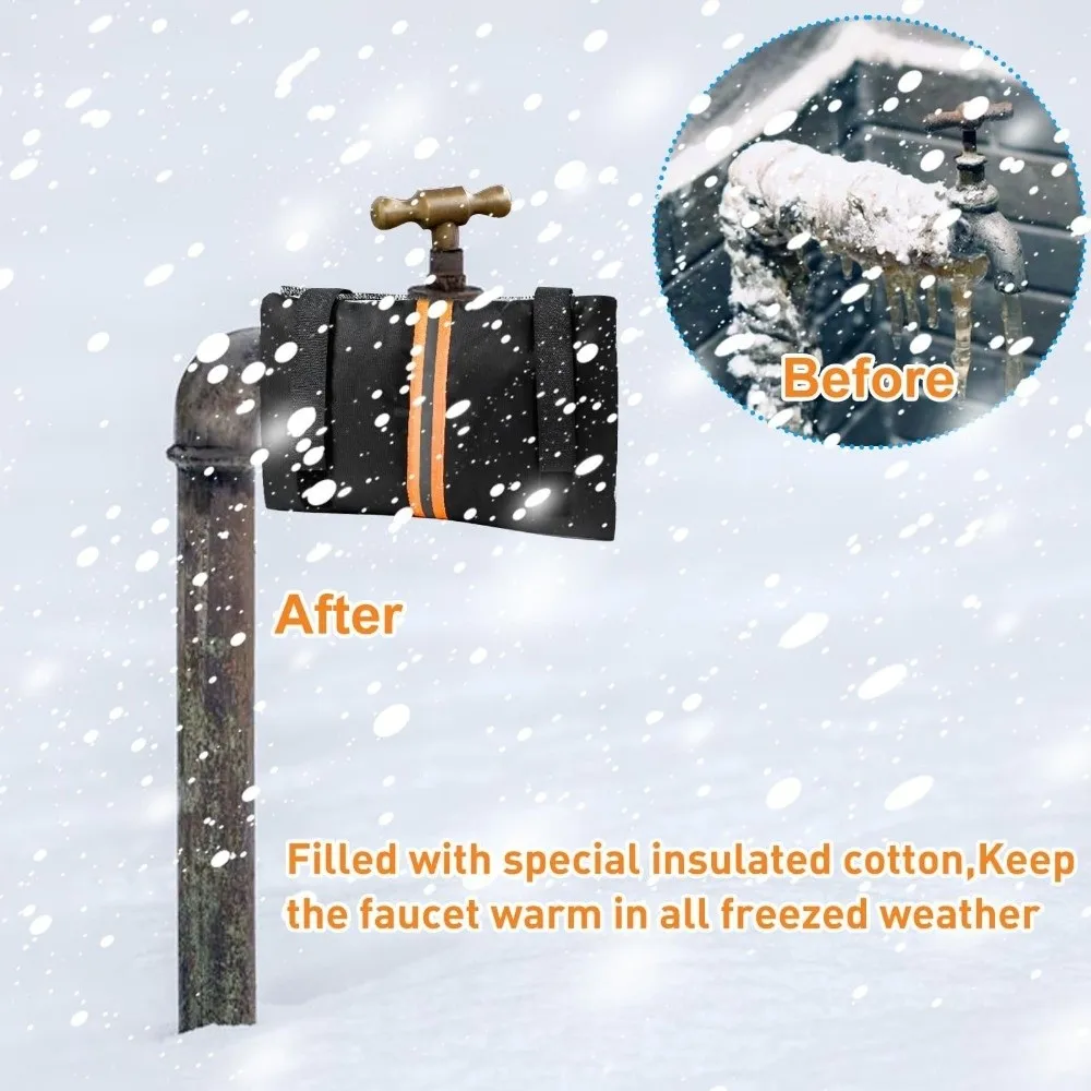 Thickened Outdoor Faucet Cover Cold-Resistant Reusable Faucet Protector Anti-Freeze Washable Hose Bib Protector Winter Season