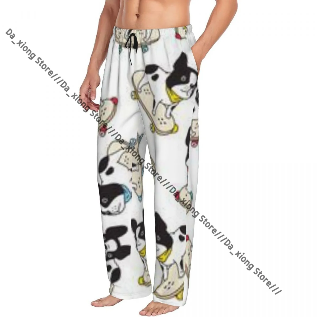 Dog French Bulldog Mens Pajamas Pyjamas Pants Lounge Pants Sleep Bottoms