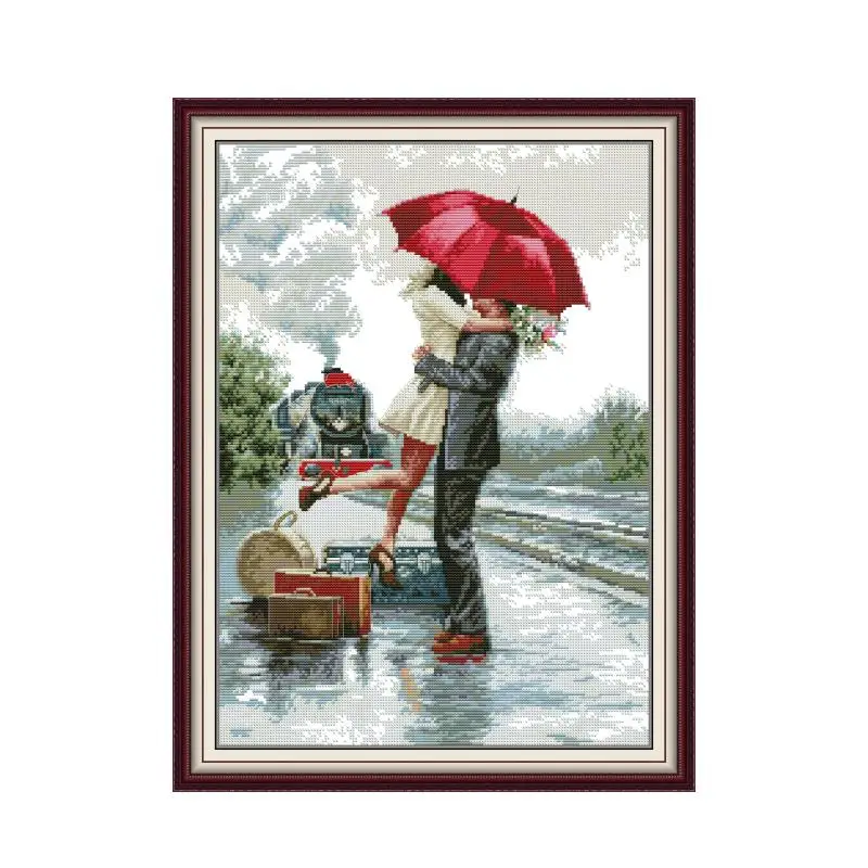 Meet again after a long period of separation cross stitch kit  14ct 11ct count print canvas hand sew cross-stitching embroidery